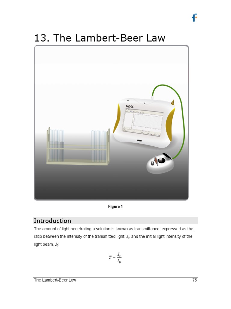 Lambert Beer Law PDF Atomic Scientific Method