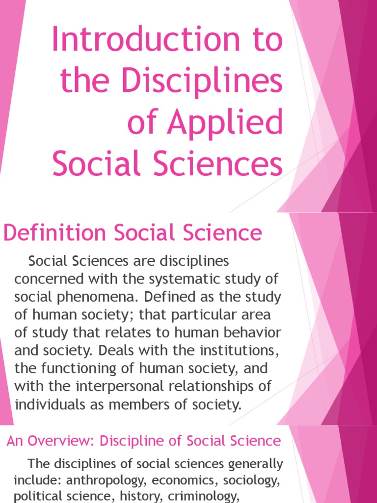 Applied Social Science Social Sciences Sociology