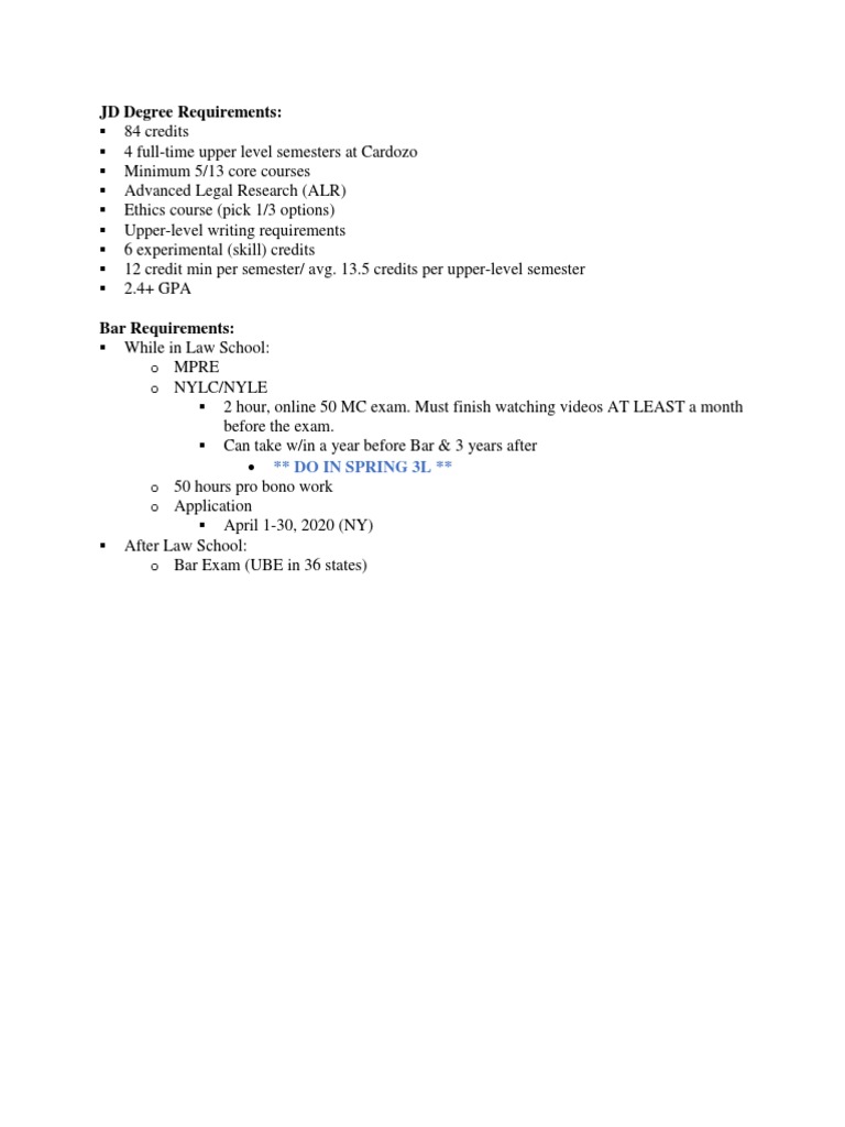 JD Degree Requirements PDF