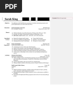 Sarah King: Formatted: Different First Page Header