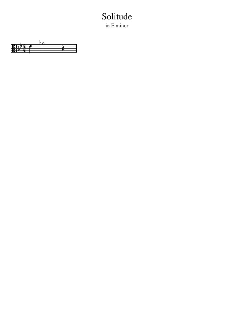 Solitude in E Minor Sheet Music | PDF
