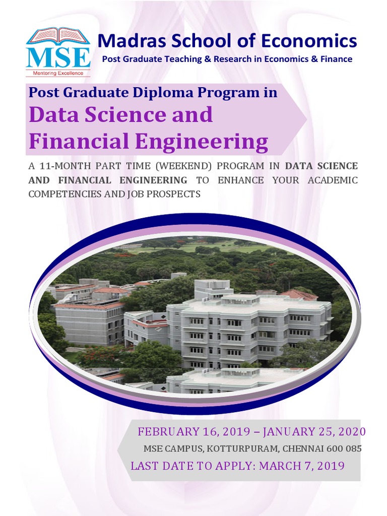 MSE Diploma in Data Science & Finance | PDF | Postgraduate Education ...