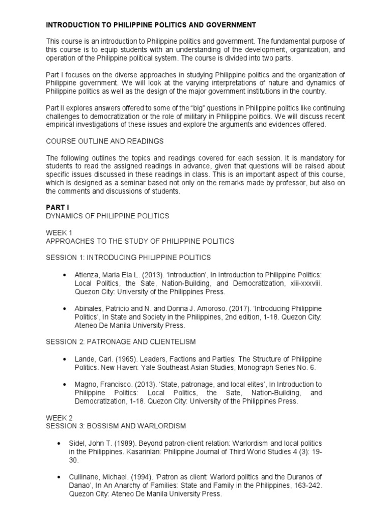 Philippine Politics and Governance Overview | PDF | Rodrigo Duterte ...