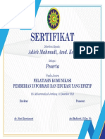 Certificate Pelatihan Kominikasi