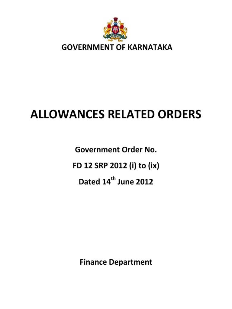 Other Allowance Orders PDF PDF Inspector Government Of India