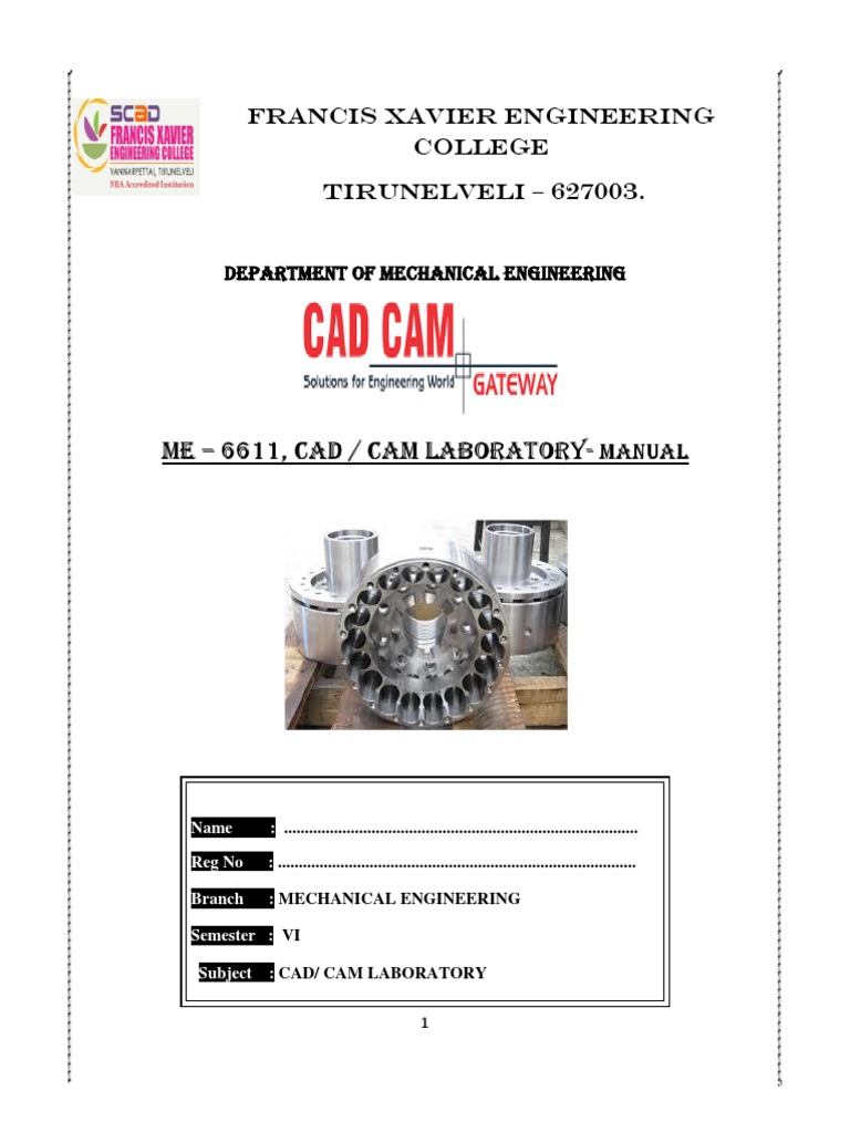 CAD CAM LAB MANUAL.docx Computer Aided Design Numerical Control