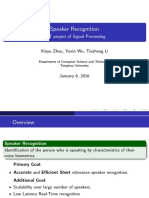 Speaker Recognition: SRT Project of Signal Processing