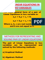 Pair of Linear Equation in Two Variables