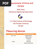 Measurement of Force Torque and Pressure