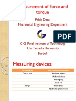 Measurement of Force Torque and Pressure