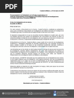 Pronunciamiento de Solidaridad con la Huelga organizada por el SIIINIFAP