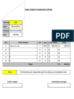 038 24/03/2018 Roo/M.Sham: Workshop Tasks & Manpower Pricing