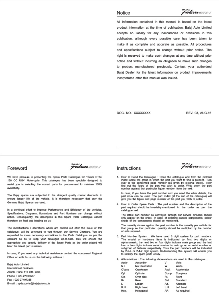 Pulsar150ug4 PDF | PDF | Transmission (Mechanics) | Propulsion