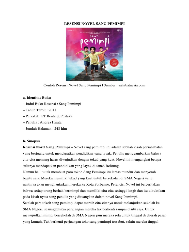 Resensi Novel Sang Pemimpi Docx