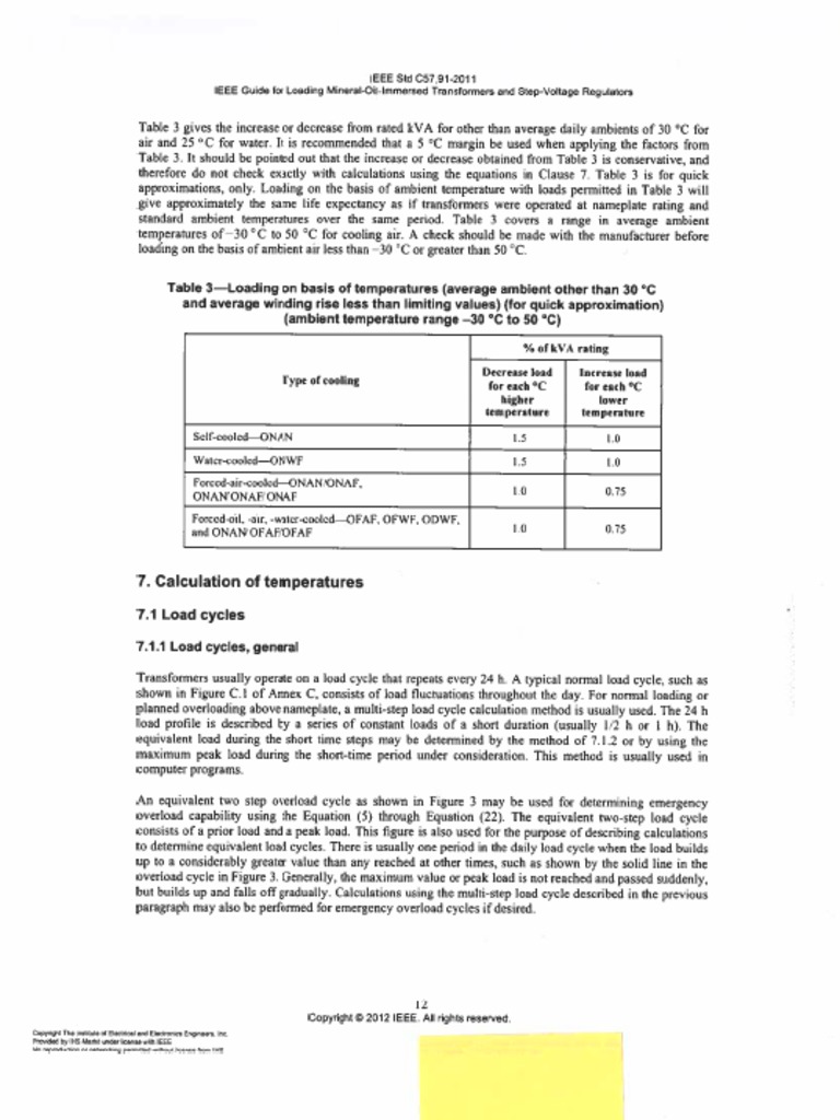 Table 3, C57.91-2011 PDF | PDF
