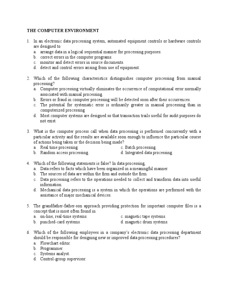 Computer Processing and Controls Guide | PDF | Computer Program ...