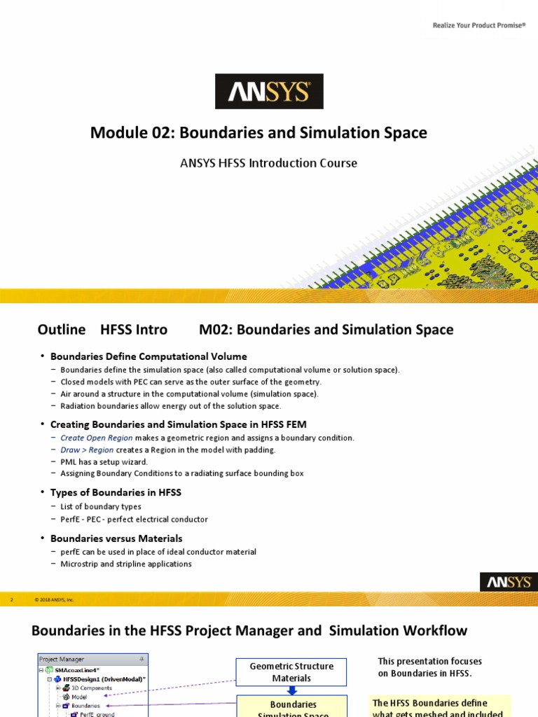 HFSS Intro 19.0 L02 Lecture Bounds SimSpace | PDF | Finite Element ...
