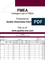 Intelligent Use of FMEA Presented By: Quality Associates International