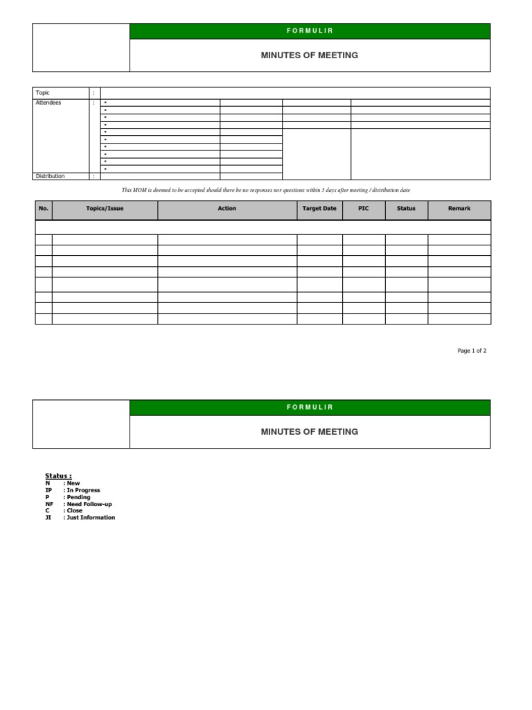 MOM Form | PDF