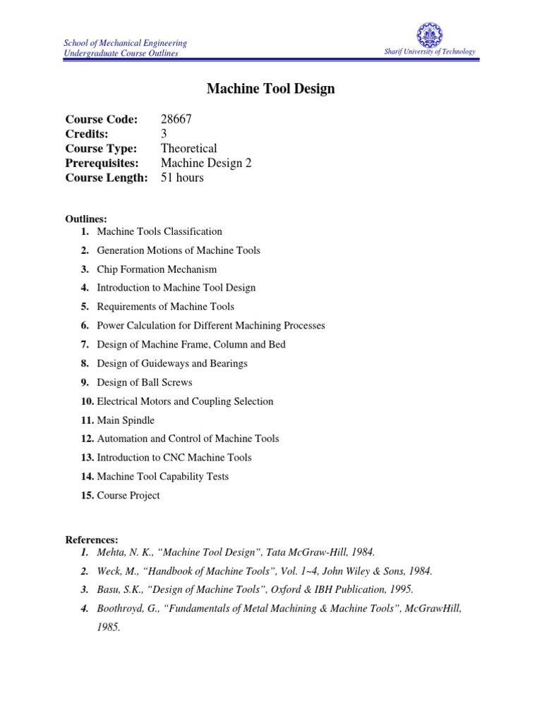 Machine Tool Design28667 PDF