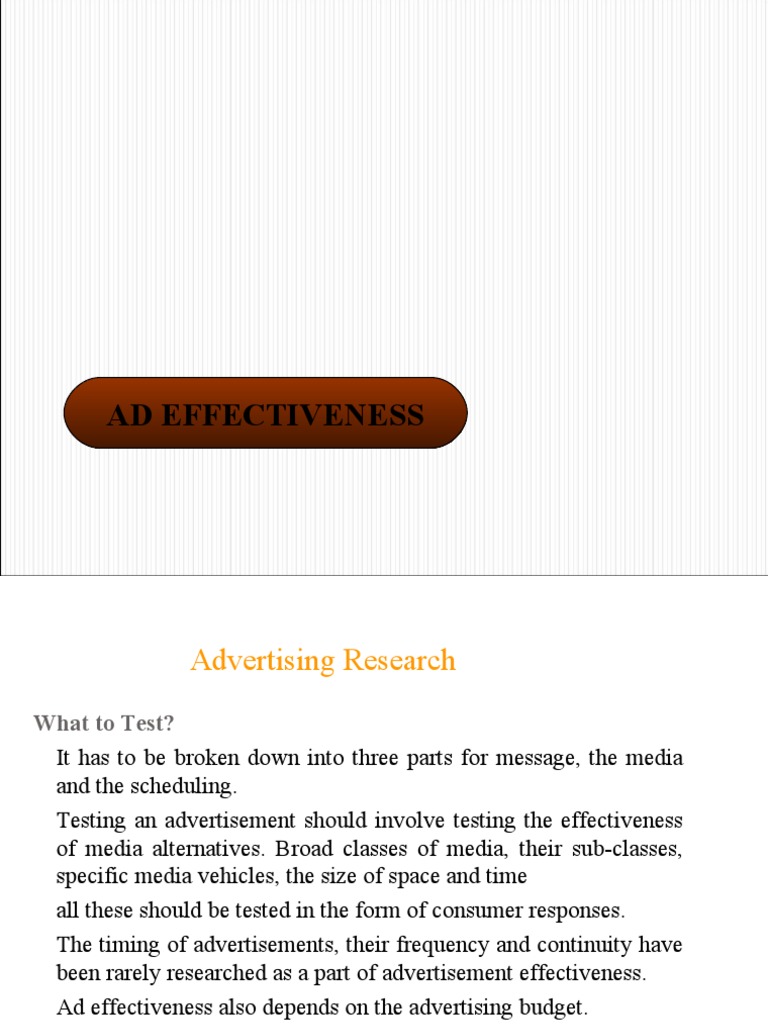 Ad Effectiveness Testing Strategies | PDF