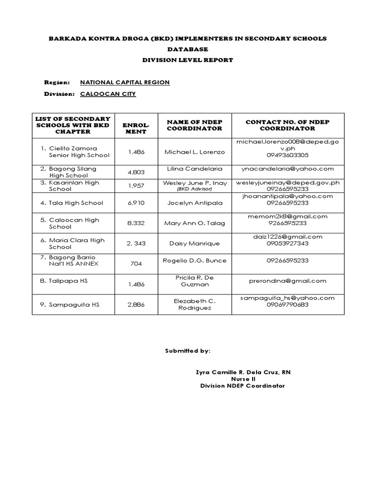 BARKADA KONTRA DROGA Implementers Report 2019 Central | PDF