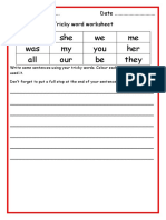 Tricky Word Worksheets
