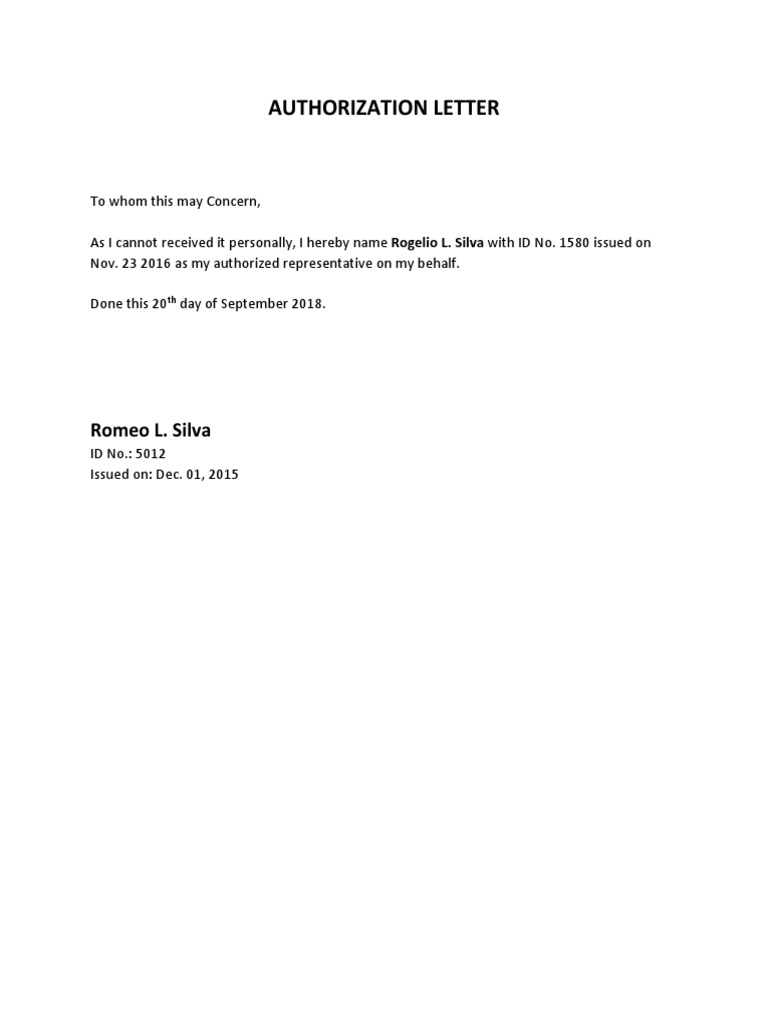DTI Authorization Letter PDF