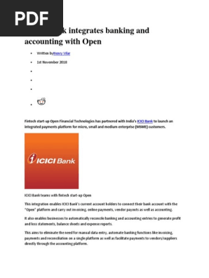 Icici Bank Integrates Banking And Accounting With Open Docx