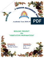 Academic Year 2018-19: Biology Project ON "Vegetative Propagation"
