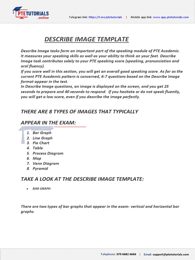 PTE Describe Image Template Guide | PDF | Fluency | Cognition