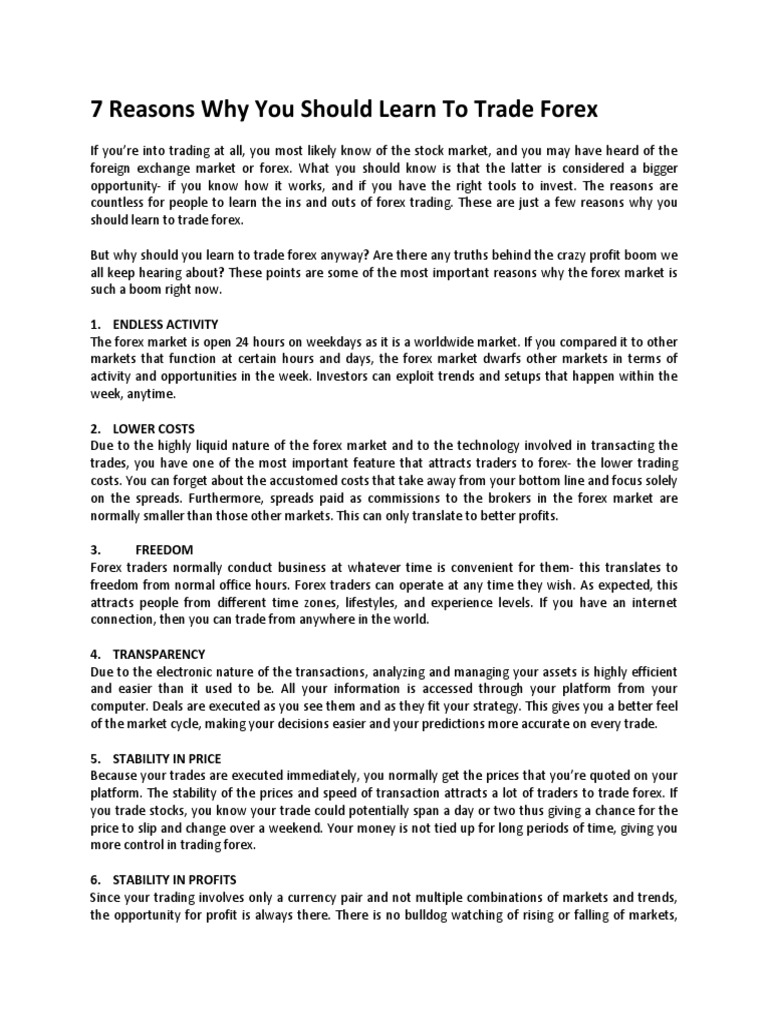 7 Reasons Why You Should Learn To Docx Foreign Exchange Market - 