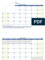 January 2019: Calendar Is Printable and Fully Editable