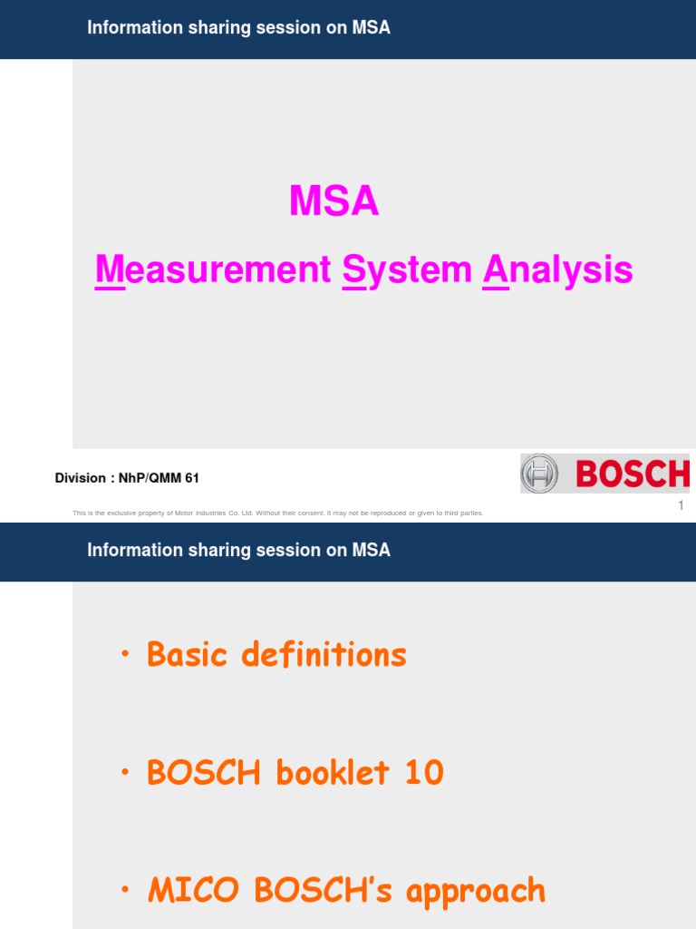MSA Information Sharing Session | PDF | Calibration | Measurement