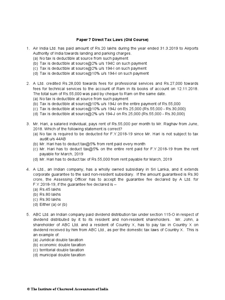 Direct Tax Laws: Key Concepts and Cases | PDF | Real Estate Investment ...