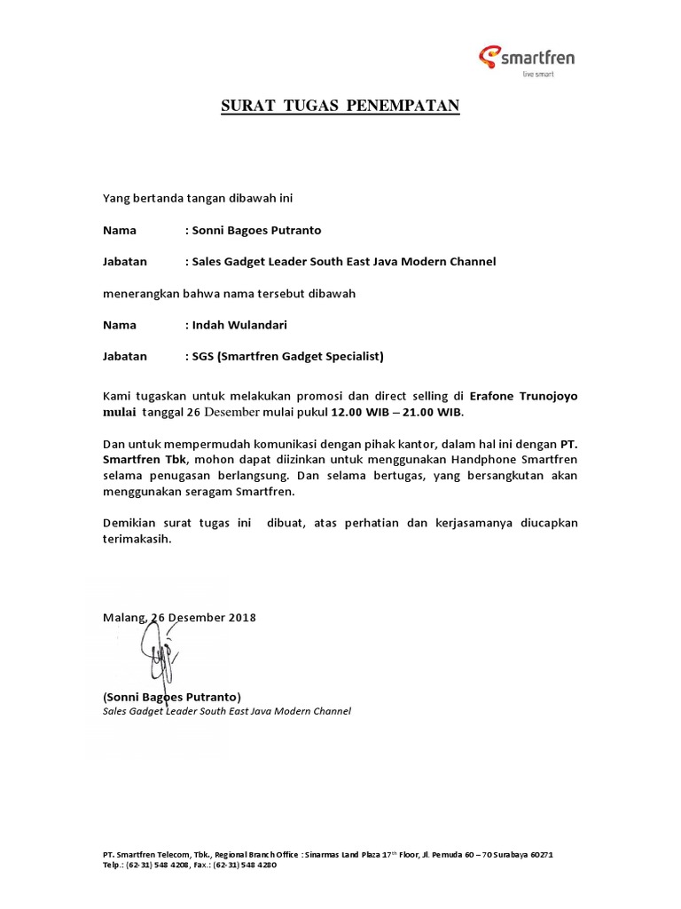 Surat Tugas Penempatan Pdf