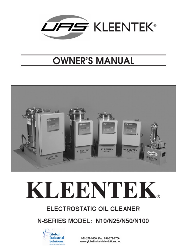 KleentekNSeriesOwnersManual PDF | PDF | Pump | High Voltage