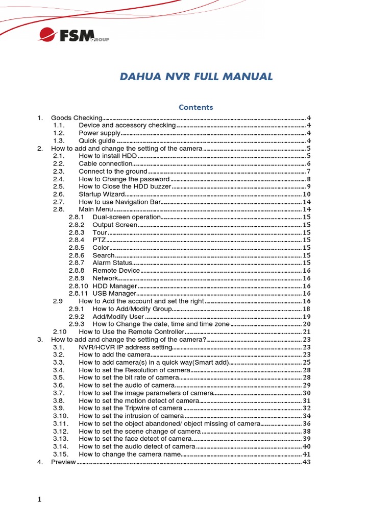 Dahua NVR User Manual Guide | PDF | Ip Address | Telecommunications