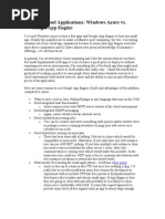 Building Cloud Applications: Windows Azure vs. Google App Engine