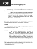 Lourau Objeto e Metodo Da Analise Institucional