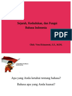 Sejarah, Kedudukan, Dan Fungsi Bahasa Indonesia PDF