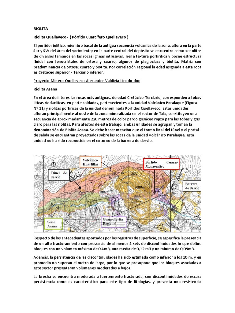 Roca Riolita - Quellaveco | PDF | Roca (geología) | Roca ígnea