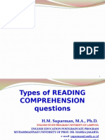 types of reading comprehension questions