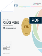 SoloLearn HTML Certificate PDF