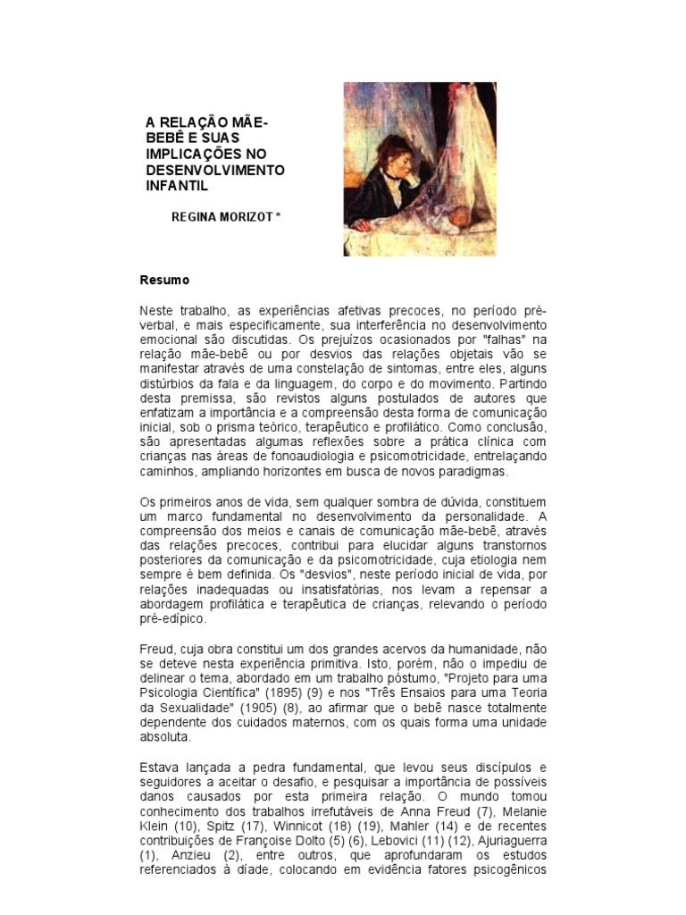 A Relação Mãe - Bebê e Suas Implicações No Desenvolvimento Infantil | PDF