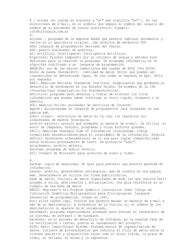 Diccionario Informática | PDF | Microsoft Windows | Internet