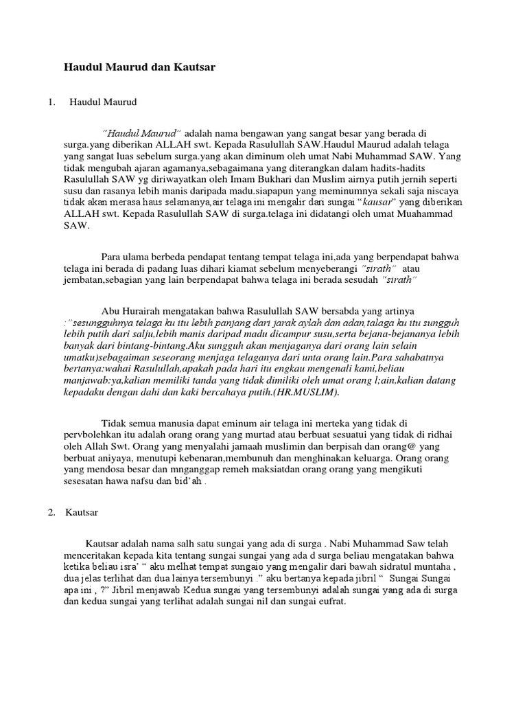 Haudul Maurud Dan Kautsar Pdf