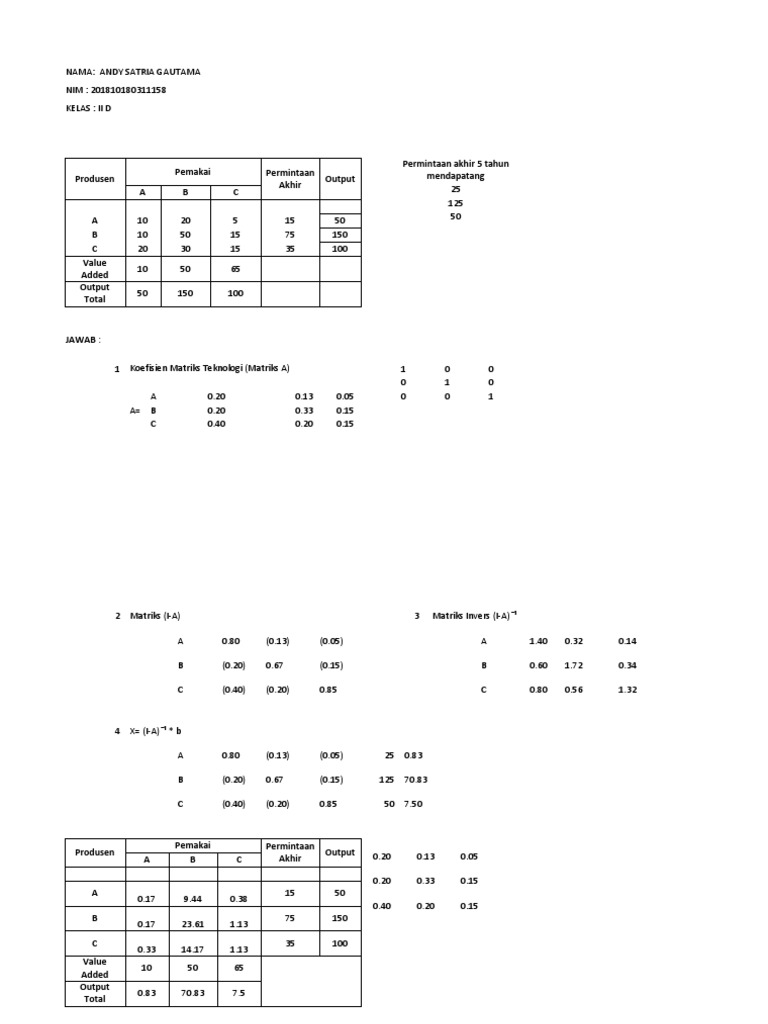 Input-Output Analysis and Linkages | PDF