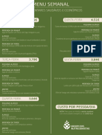 Menu semanal saudável e econômico