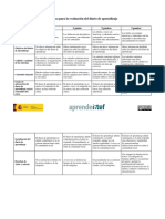 Rubrica Evaluación Del Diario de Aprendizaje PDF